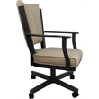 Leather Montana Dining Caster Chair Swivel Tilt - Tan on Grey