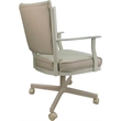 Leather Montana Dining Caster Chair Swivel Tilt - Tan on Beige