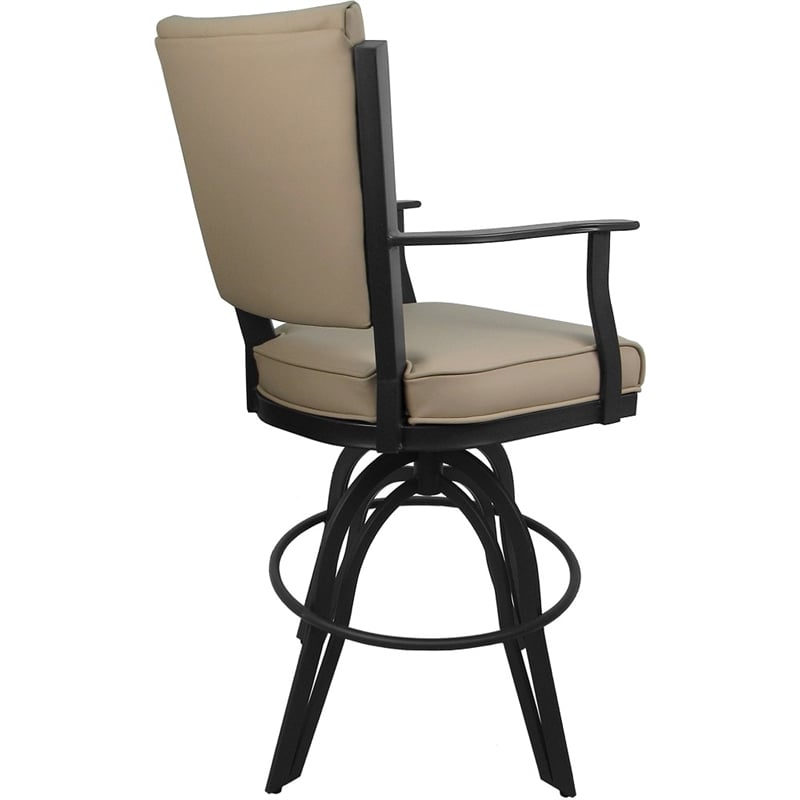 Leather Swivel Metal Bar Stool Montana 30