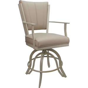 Leather Swivel Metal Bar Stool Montana 30&quot Seat - Tan on Beige