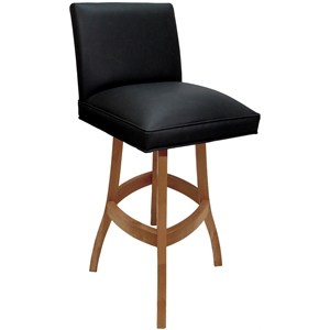 Counter Solid Wood Stool Sommerville 26&quot Seat - Black Vinyl - Honey