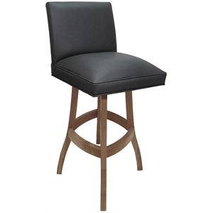 Counter Solid Wood Stool Sommerville 26&quot Seat - Gray Vinyl - Cashew