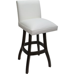 Counter Solid Wood Stool Sommerville 26&quot Seat - White Vinyl - Dark Walnut