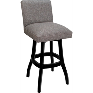 Solid Wood Bar Stool Sommerville 30&quot Seat - Mojave Gray Fabric - Black