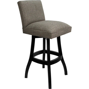 Solid Wood Bar Stool Sommerville 30&quot Seat - Plumley Cocoa Fabric - Black