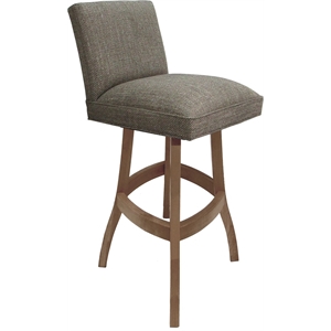 Solid Wood Bar Stool Sommerville 30&quot Seat - Plumley Cocoa Fabric - Cashew