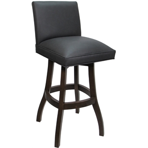 Solid Wood Bar Stool Sommerville 30&quot Seat - Gray Vinyl - Dark Walnut