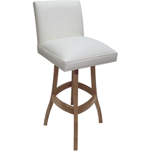 Solid Wood Bar Stool Sommerville 30&quot Seat - White Vinyl - Cashew