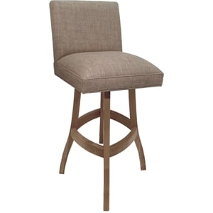 Solid Wood Bar Stool Sommerville 30&quot Seat - Basin Beige Fabric - Cashew