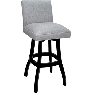 Solid Wood Bar Stool Sommerville 30&quot Seat - Hemsath Slate Fabric - Black