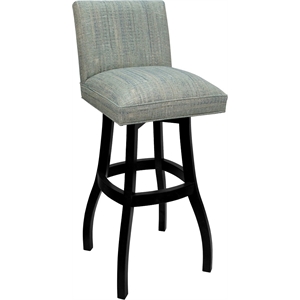 Extra Tall Solid Wood Bar Stool Sommerville 34&quot - Aquatint Teal Fabric - Black