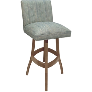 Extra Tall Solid Wood Bar Stool Sommerville 34&quot - Aquatint Teal Fabric - Cashew