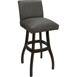 Extra Tall Solid Wood Bar Stool Sommerville - Elk Charcoal Fabric - Dark Walnut