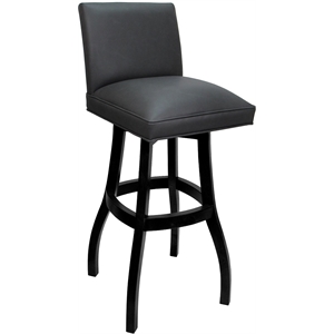 Extra Tall Solid Wood Bar Stool Sommerville 34&quot Seat - Gray Vinyl - Black