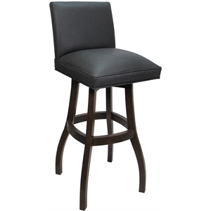 Extra Tall Solid Wood Bar Stool Sommerville 34&quot Seat - Gray Vinyl -Dark Walnut