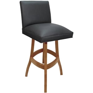 Extra Tall Solid Wood Bar Stool Sommerville 34&quot Seat - Gray Vinyl - Honey