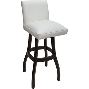 Extra Tall Solid Wood Bar Stool Sommerville 34&quot Seat - White Vinyl-Dark Walnut