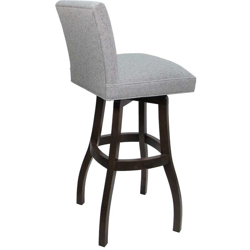 Extra Tall Solid Wood Bar Stool Sommerville - Hemsath Slate Fabric - Dark Walnut