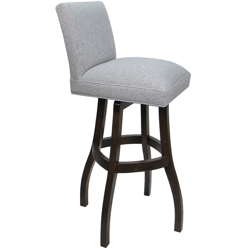 Extra Tall Solid Wood Bar Stool Sommerville - Hemsath Slate Fabric - Dark Walnut
