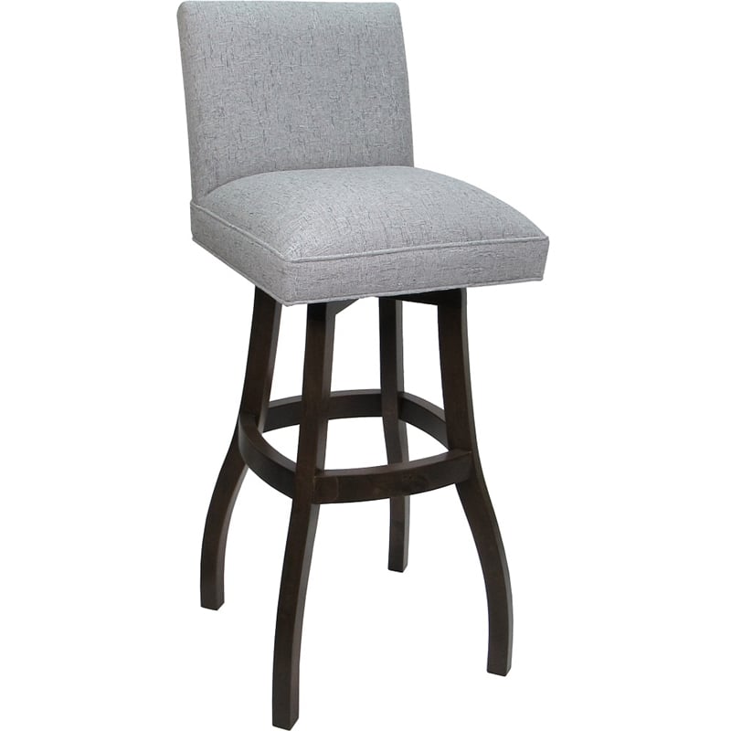Extra Tall Solid Wood Bar Stool Sommerville - Hemsath Slate Fabric - Dark Walnut