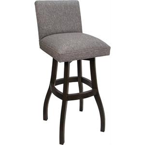 Extra Tall Solid Wood Bar Stool Sommerville 34&quot Mojave Gray Fabric - Dark Walnut