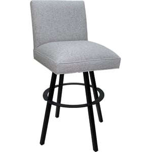 Swivel Metal Counter Stool Sommerville 26&quot Seat - Hemsath Slate Fabric - Black