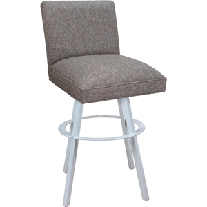 Swivel Metal Counter Stool Sommerville 26&quot Seat - Mojave Gray Fabric - White