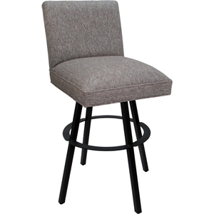 Swivel Metal Bar Stool Sommerville 30&quot Seat - Mojave Gray Fabric - Black
