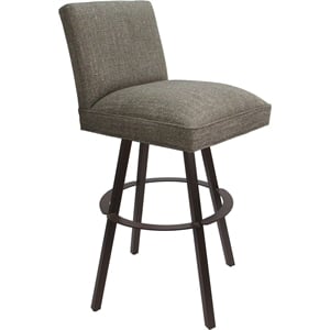 Swivel Metal Bar Stool Sommerville 30&quot Seat - Plumley Cocoa Fabric - Brown