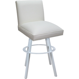 Swivel Metal Extra Tall Stool Sommerville 34&quot Seat - White Vinyl - White