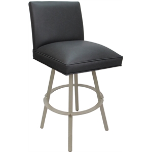 Swivel Metal Extra Tall Stool Sommerville 34&quot Seat - Gray Vinyl - Beige