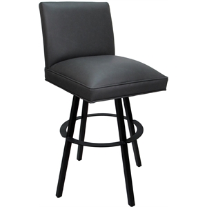 Swivel Metal Extra Tall Stool Sommerville 34&quot Seat - Gray Vinyl - Black