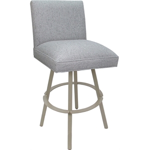 Swivel Metal Extra Tall Stool Sommerville 34&quot Seat -Hemsath Slate Fabric - Beige