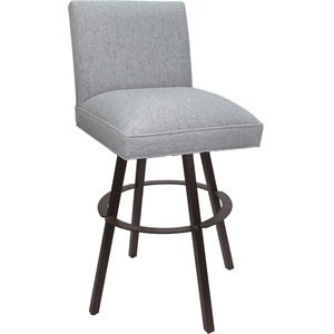 Swivel Metal Extra Tall Stool Sommerville 34&quot Seat -Hemsath Slate Fabric - Brown