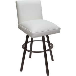 Swivel Metal Extra Tall Stool Sommerville 34&quot Seat - White Vinyl - Brown