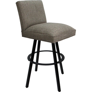 Swivel Metal Extra Tall Stool Sommerville 34&quot Seat -Plumley Cocoa Fabric - Black