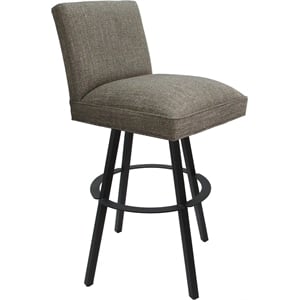Swivel Metal Extra Tall Stool Sommerville 34&quot Seat - Plumley Cocoa Fabric - Gray