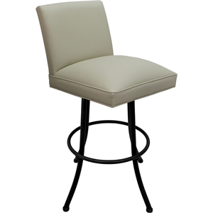 Swivel Metal Counter Stool Sommerville 26&quot Seat - Ocean Beige Vinyl - Black