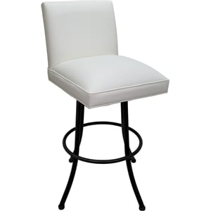 Swivel Metal Counter Stool Sommerville 26&quot Seat - White Vinyl - Black