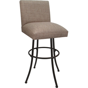 Swivel Metal Counter Stool Sommerville 26&quot Seat - Basin Beige Fabric - Brown