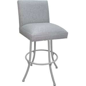 Swivel Metal Counter Stool Sommerville 26&quot Seat - Hemsath Slate Fabric - White