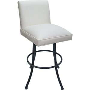 Swivel Metal Counter Stool Sommerville 26&quot Seat - White Vinyl - Gray