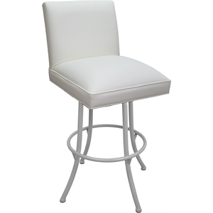 Swivel Metal Counter Stool Sommerville 26&quot Seat - White Vinyl - White