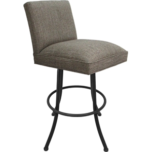 Swivel Metal Counter Stool Sommerville 26&quot Seat - Plumley Cocoa Fabric - Gray