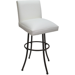Swivel Metal Bar Stool Sommerville 30&quot Seat - White Vinyl - Brown