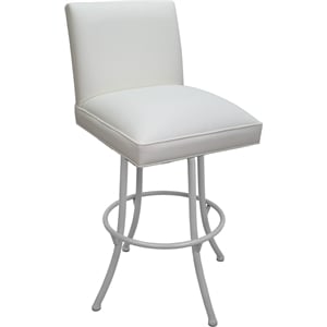 Swivel Metal Bar Stool Sommerville 30&quot Seat - White Vinyl - White