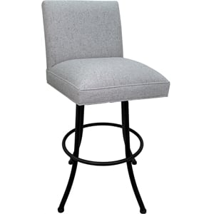 Swivel Metal Bar Stool Sommerville 30&quot Seat - Hemsath Slate Fabric - Black