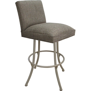 Swivel Metal Bar Stool Sommerville 30&quot Seat - Plumley Cocoa Fabric - Beige