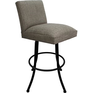 Swivel Metal Bar Stool Sommerville 30&quot Seat - Plumley Cocoa Fabric - Black