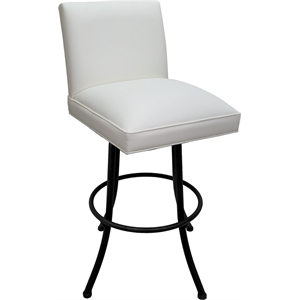 Swivel Metal Extra Tall Stool Sommerville 34&quot Seat - White Vinyl - Black